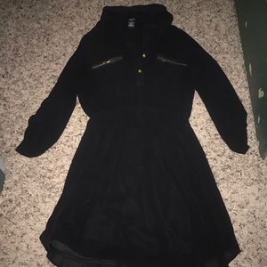 Black collared dress